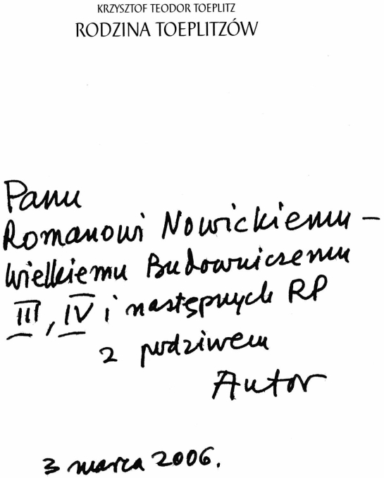 Zyczenia od Toeplitza Zyczenia od Toeplitza