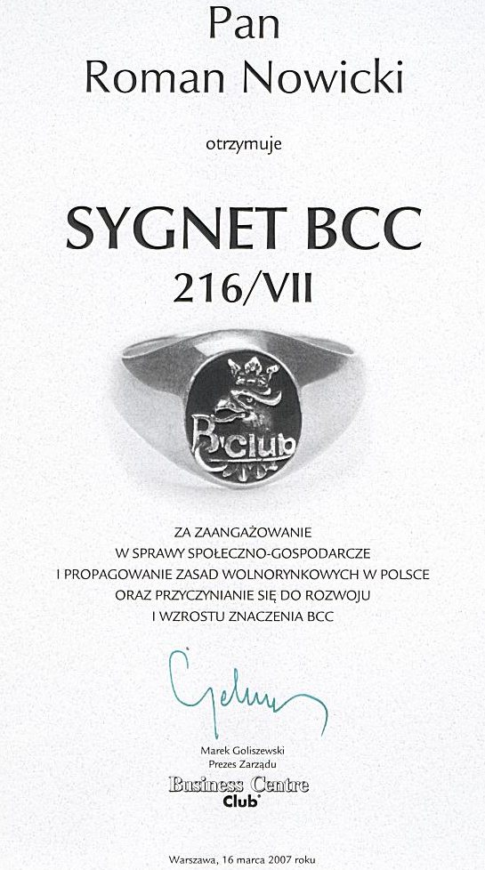 Pismo potwierdzające z BCC Pismo potwierdzające z BCC