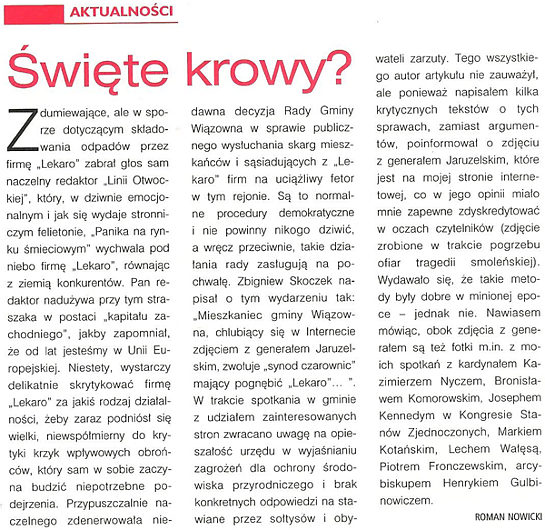 Artyku� Odpowied� naczelnemu