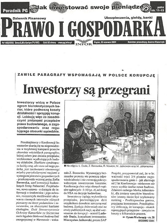 Art. Prawo i Gospodarka o inwestorach