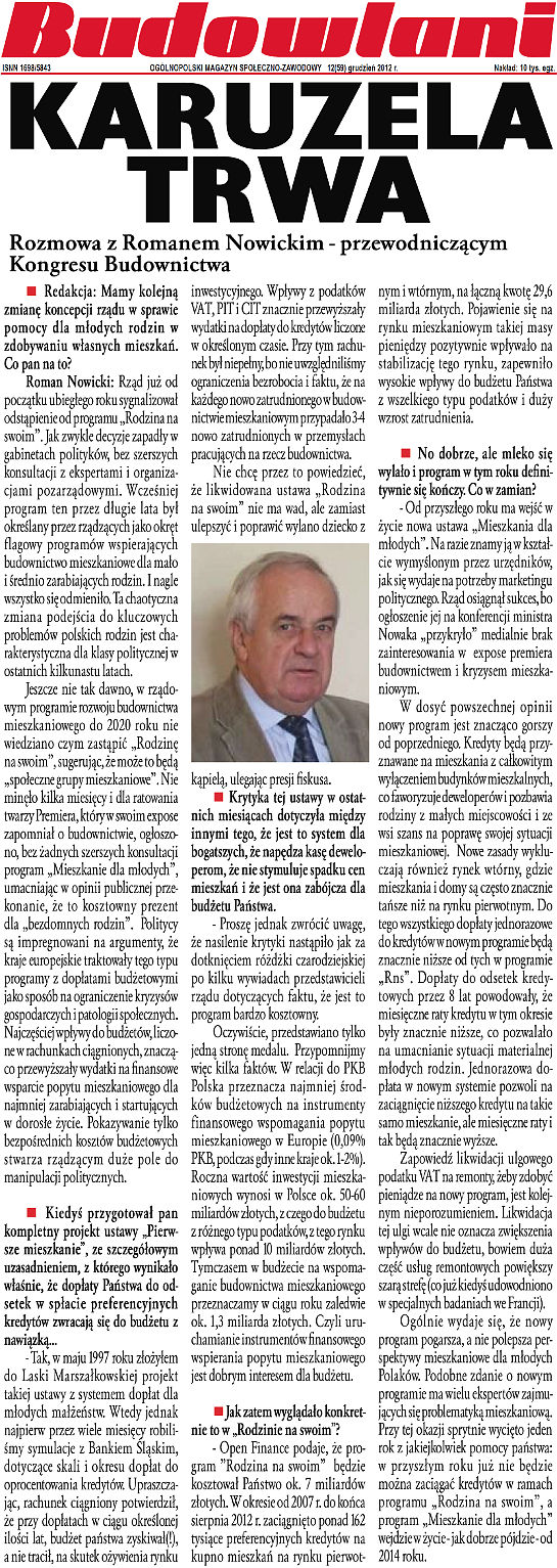 Budwlani artyku� Karuzela Trwa