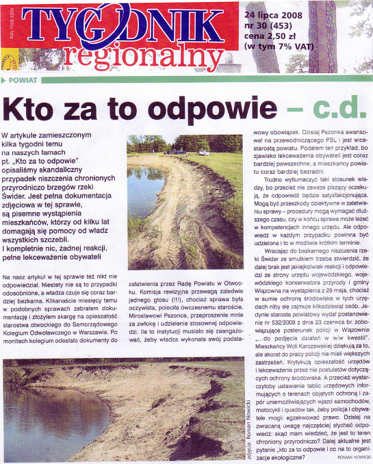 Artyku� "Kto odpowie"