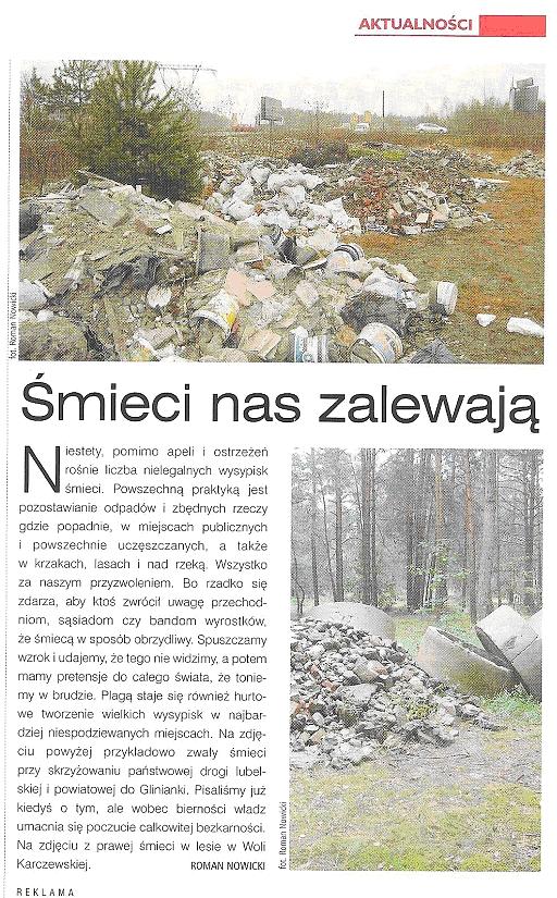 Artyku� �mieci nas zalewaj�