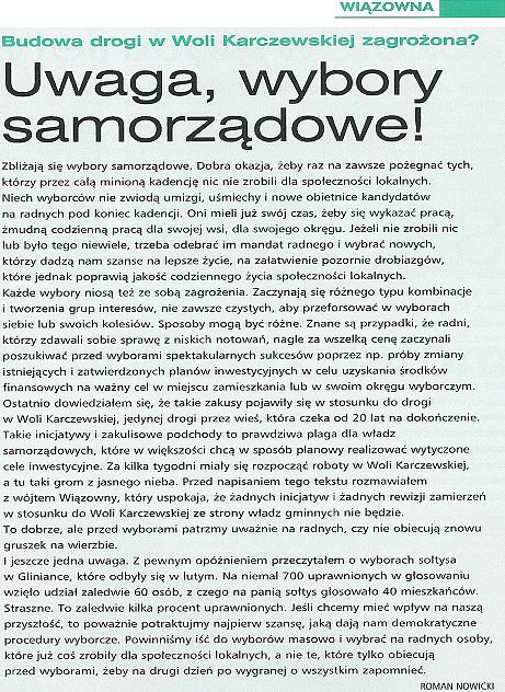 Artyku� Uwaga, wybory samorz�dowe