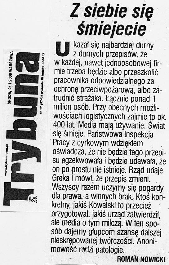 Artyku� "Z siebie si� �miejecie"