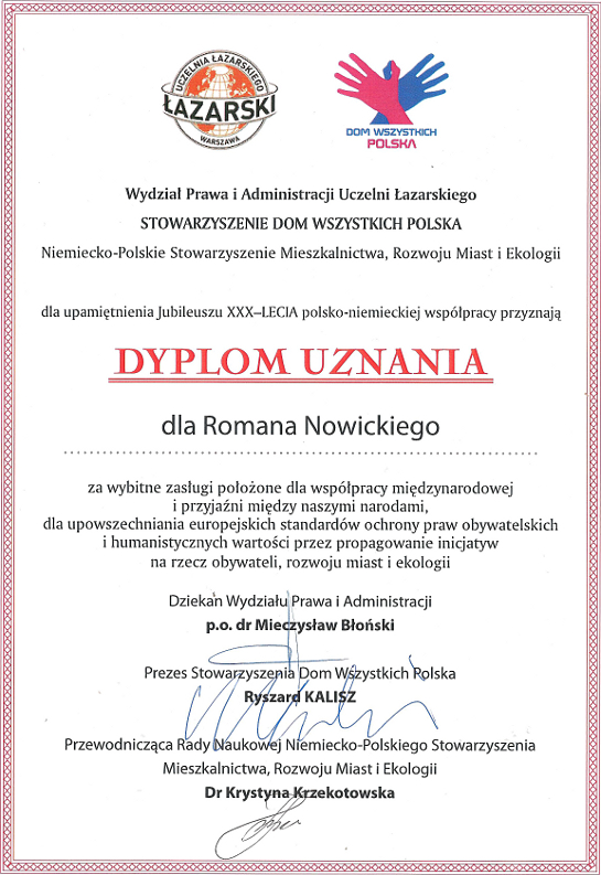 Dyplom Łazarskiego Dyplom Łazarskiego