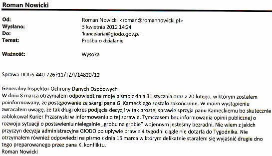 Korespondencja GIODO 6 Korespondencja GIODO 6