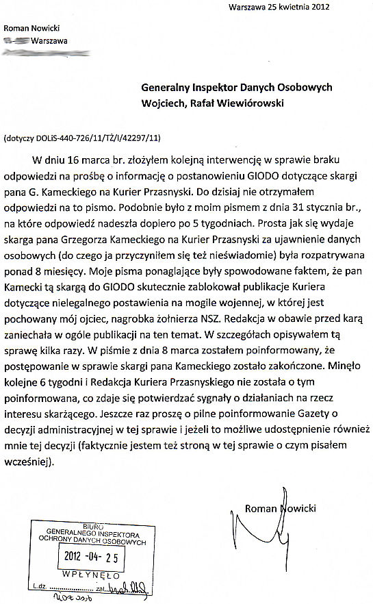 Korespondencja GIODO 7 Korespondencja GIODO 7