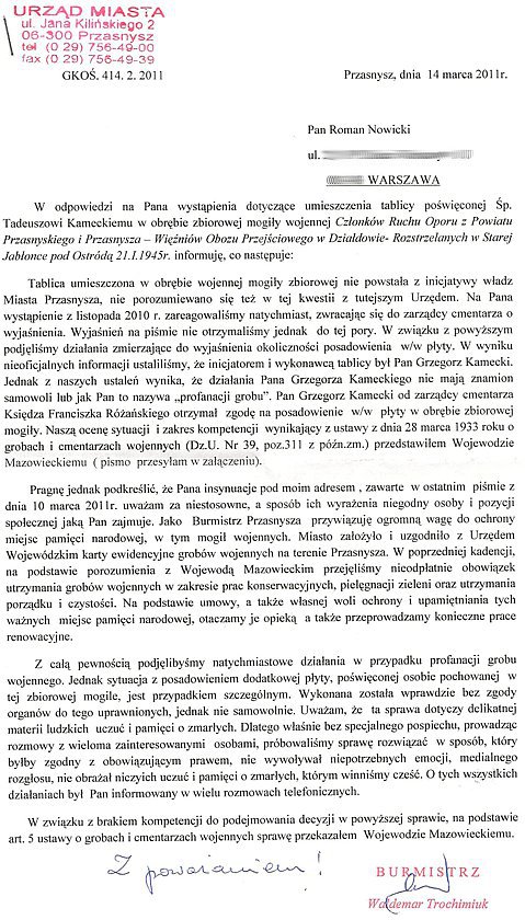 List Burmistrza do mnie List Burmistrza do mnie