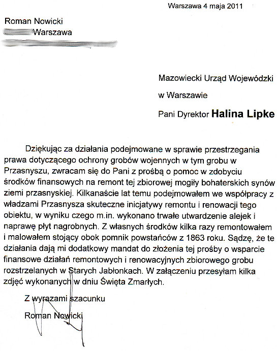 Pismo do Urzędu Wojewódzkiego Pismo do Urzędu Wojewódzkiego