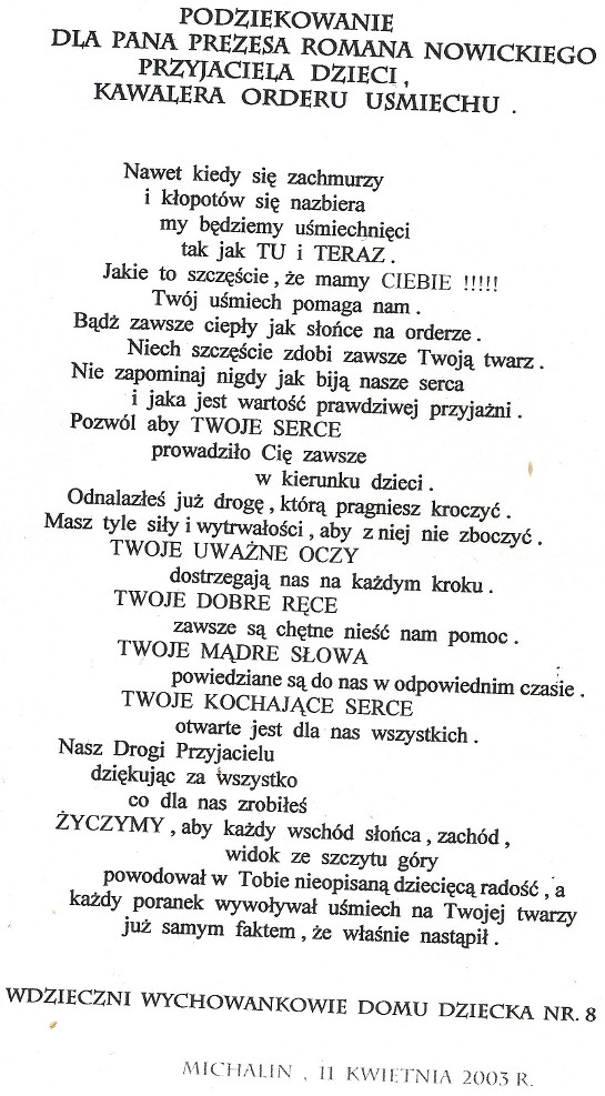 Wiersz z domu dziecka Wiersz z domu dziecka