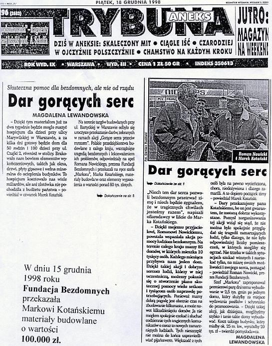 Artykuł o darowiznie Artykuł o darowiznie